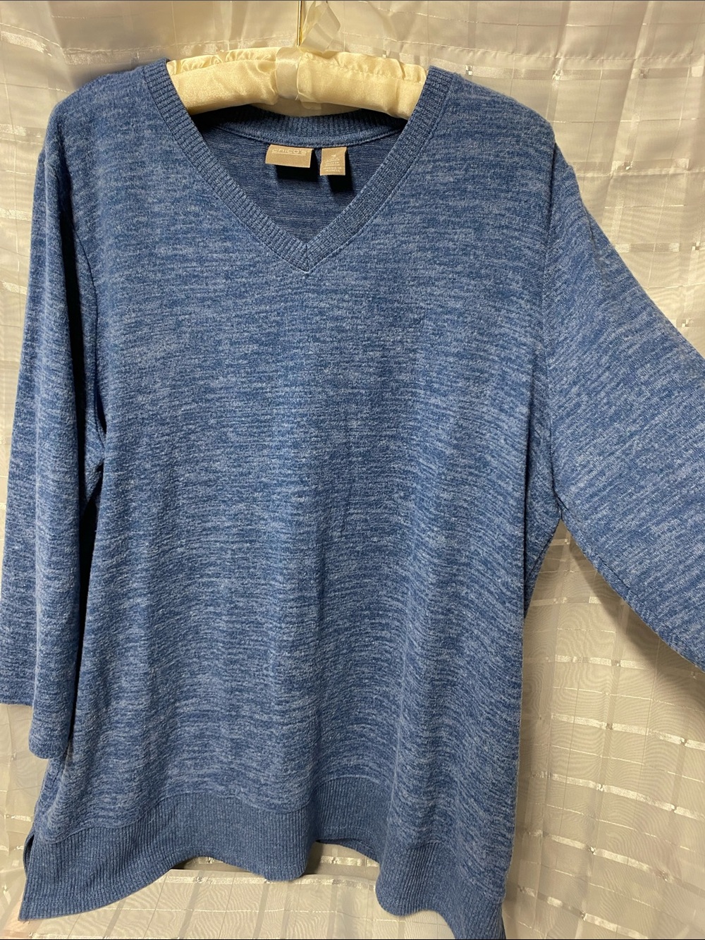 Chico's Blue Knit Crewneck Sweater